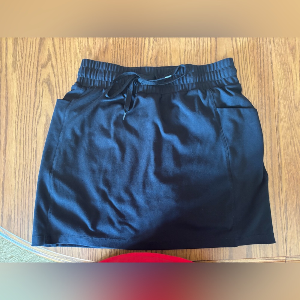 Black Athletic Skirt with Drawstring Waist